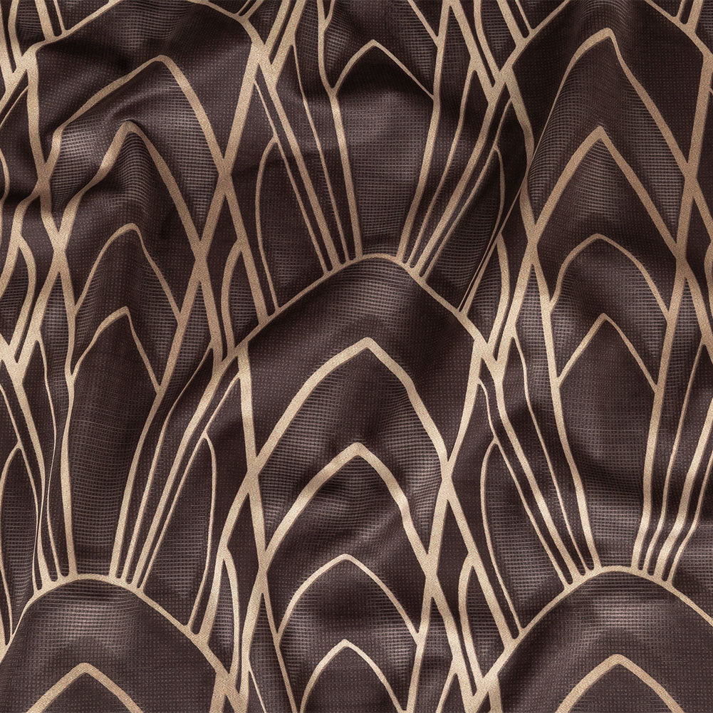 Printed Microvelvet - Graphite Labyrinth of Arches - British Imported - Joann Fabrics