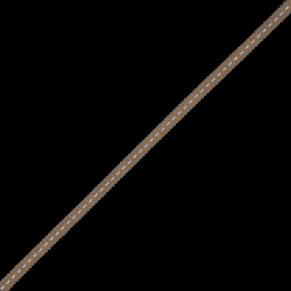 Dark Gold Stitched Grosgrain Ribbon - 0.19