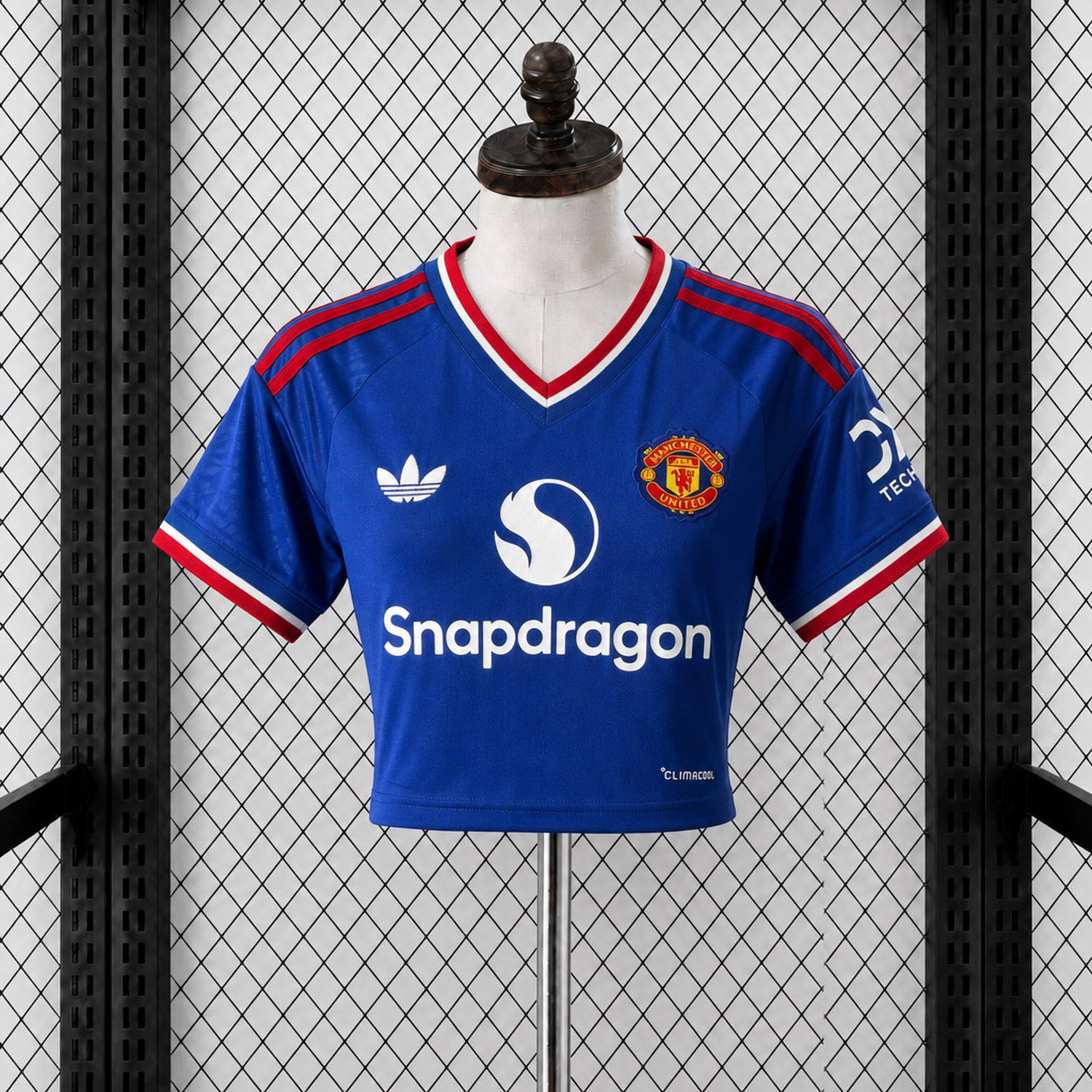 Women's Manchester United 26-27 Away Blue Cropped Jersey - Fans Version - UnitedFutballJersey