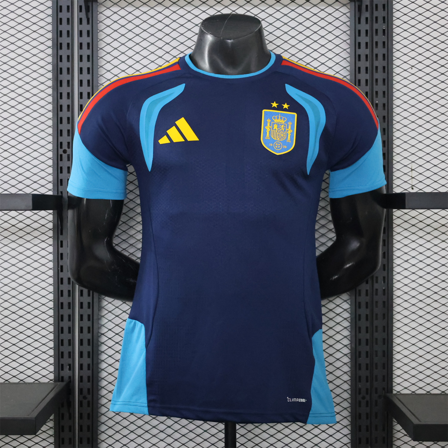 Spain 2026 Deep Blue And Light Blue Training Jersey - Player Version - UnitedFutballJersey