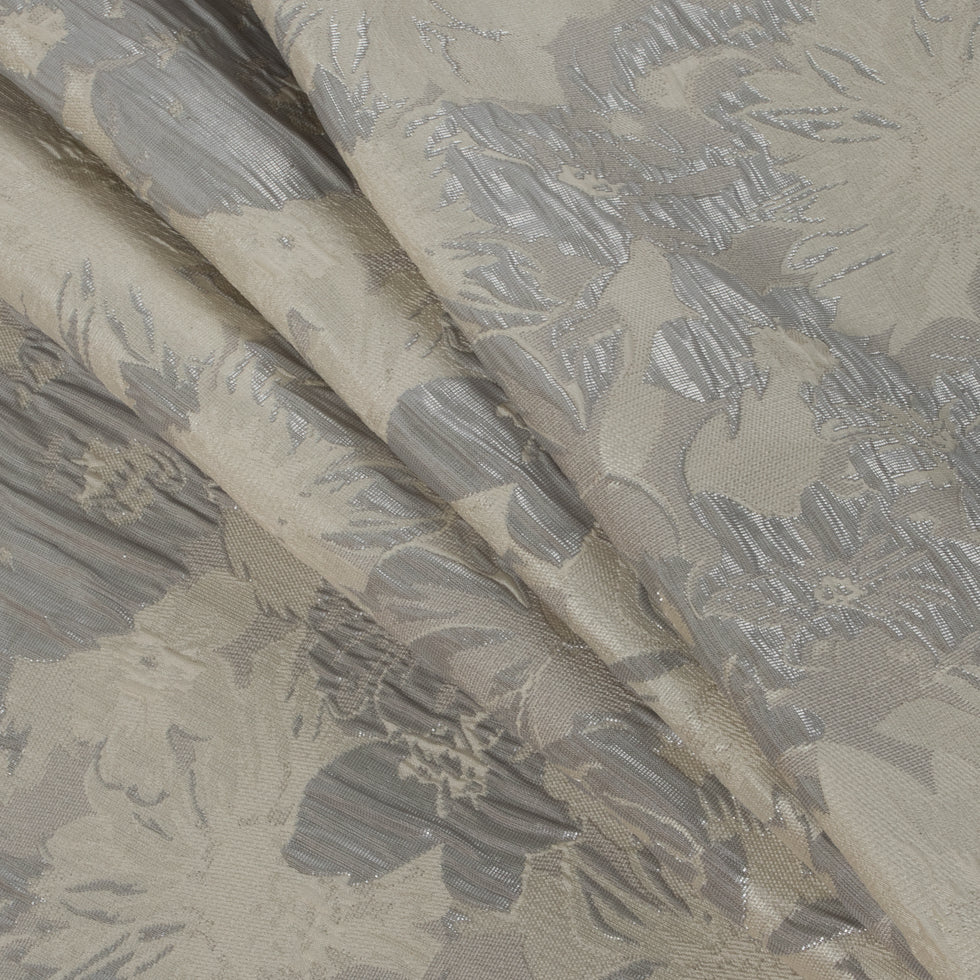 Metallic Silver/Ivory Floral Jacquard - Joann Fabrics