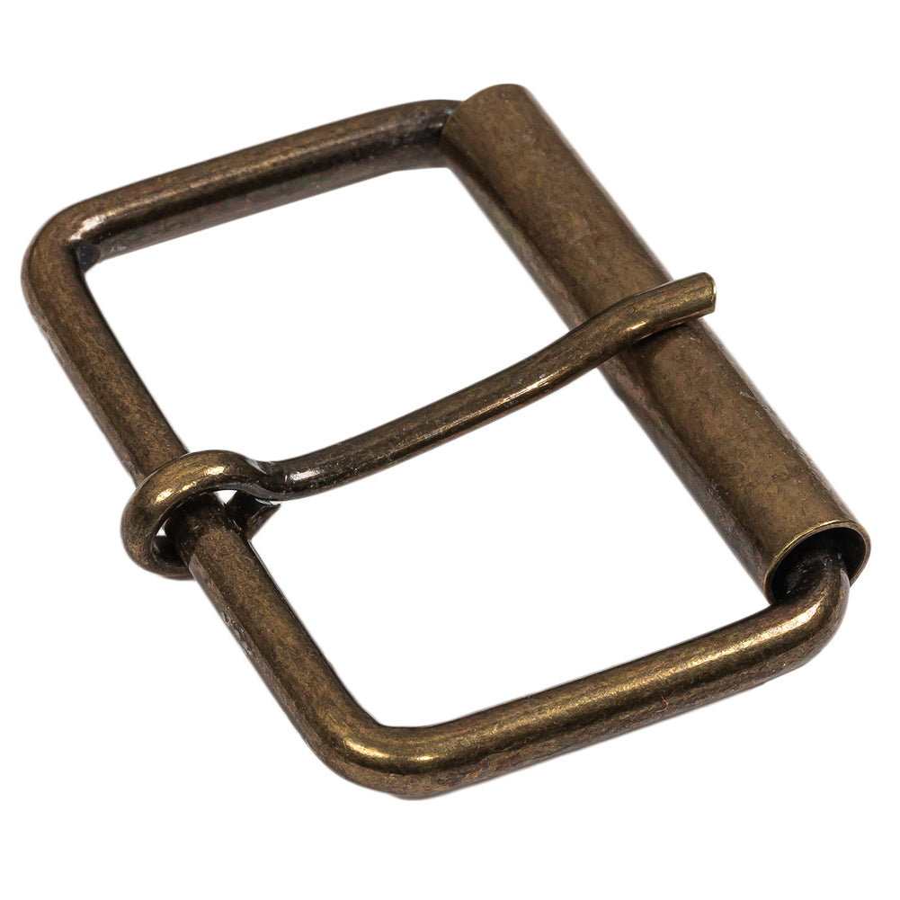 Antique Gold Rectangular Metal Roller Buckle - 2.375