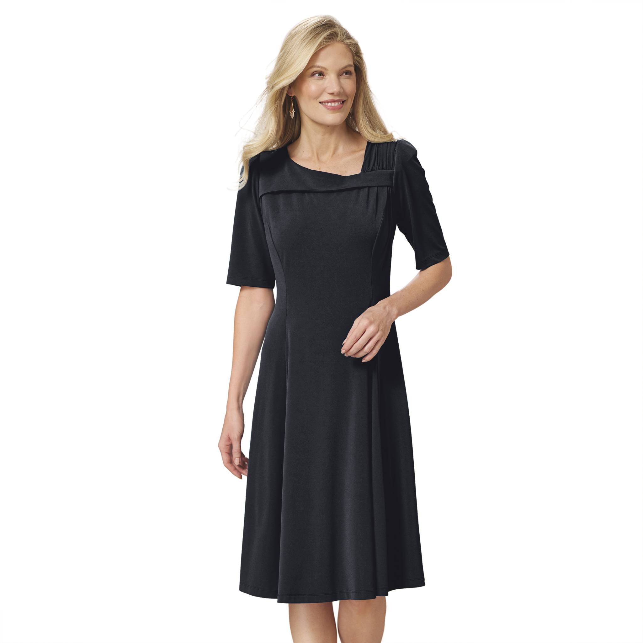Asymmetric Neckline Knit Dress - Northstyle Catalog