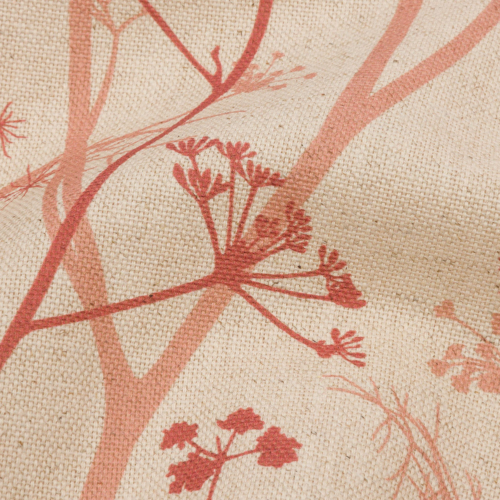 Cotton and Linen Canvas Print - Terracotta Chervil Silhouettes - British Imported - Joann Fabrics