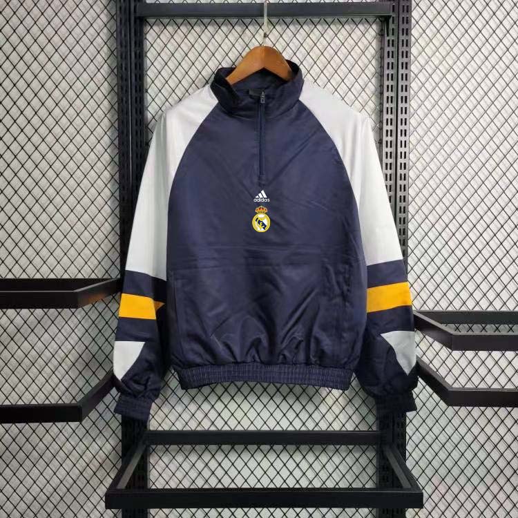 2023 Real Madrid CasuaI Windbreaker(Navy-blue)Soccer Jersey 1:1 Thai Quality