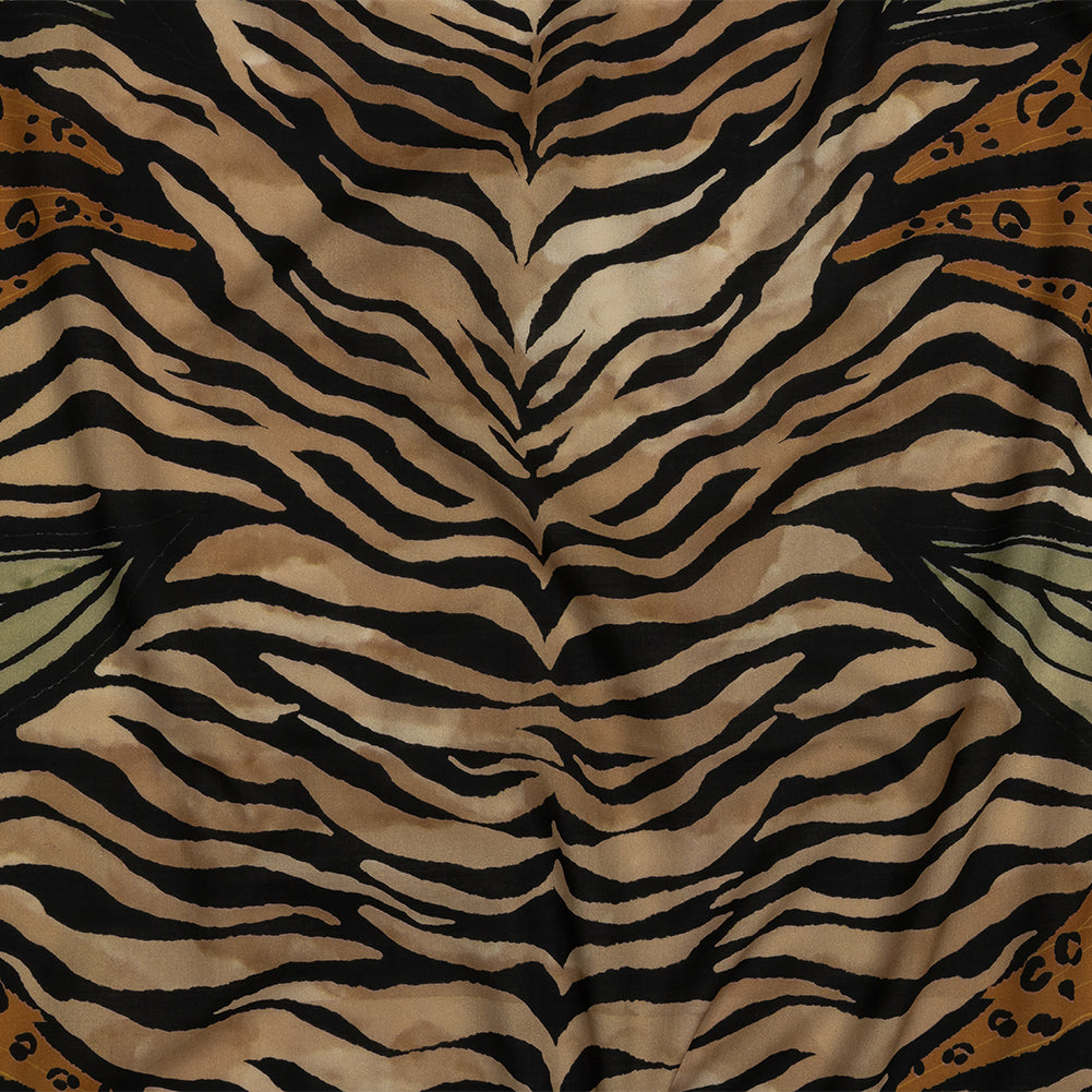 Cotton Voile - Beige and Black Wings and Tiger Stripes - Wild Wonders Print - Mood Exclusive Rockland Collection - Joann Fabrics