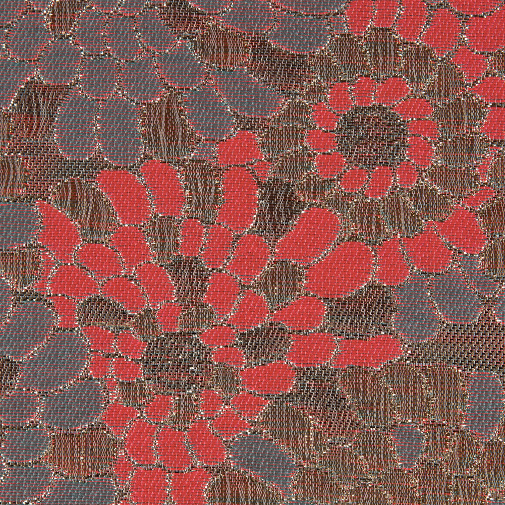 Metallic Gold and Neon Calypso Coral Floral Brocade - Joann Fabrics