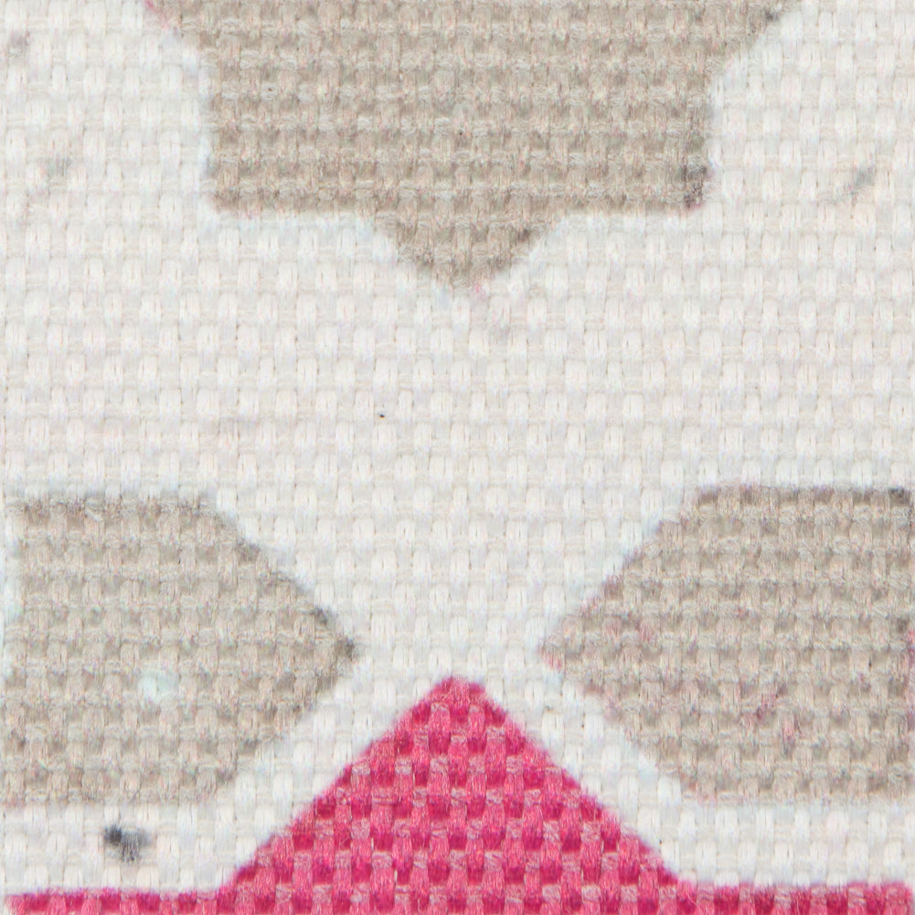 Pink/Beige Geometric Floral Outdoor Canvas - Joann Fabrics