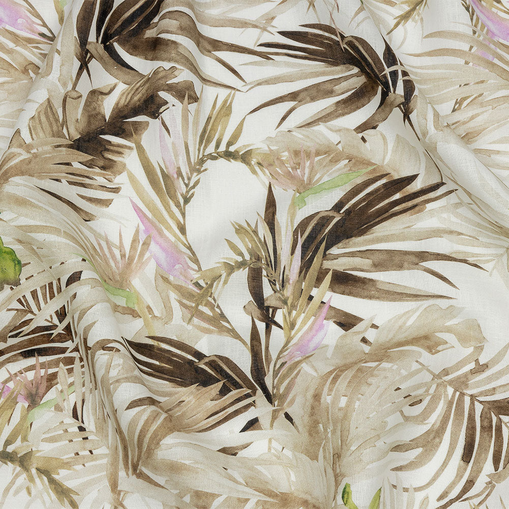 Brown Palm Fronds Medium Weight Linen Woven - Joann Fabrics
