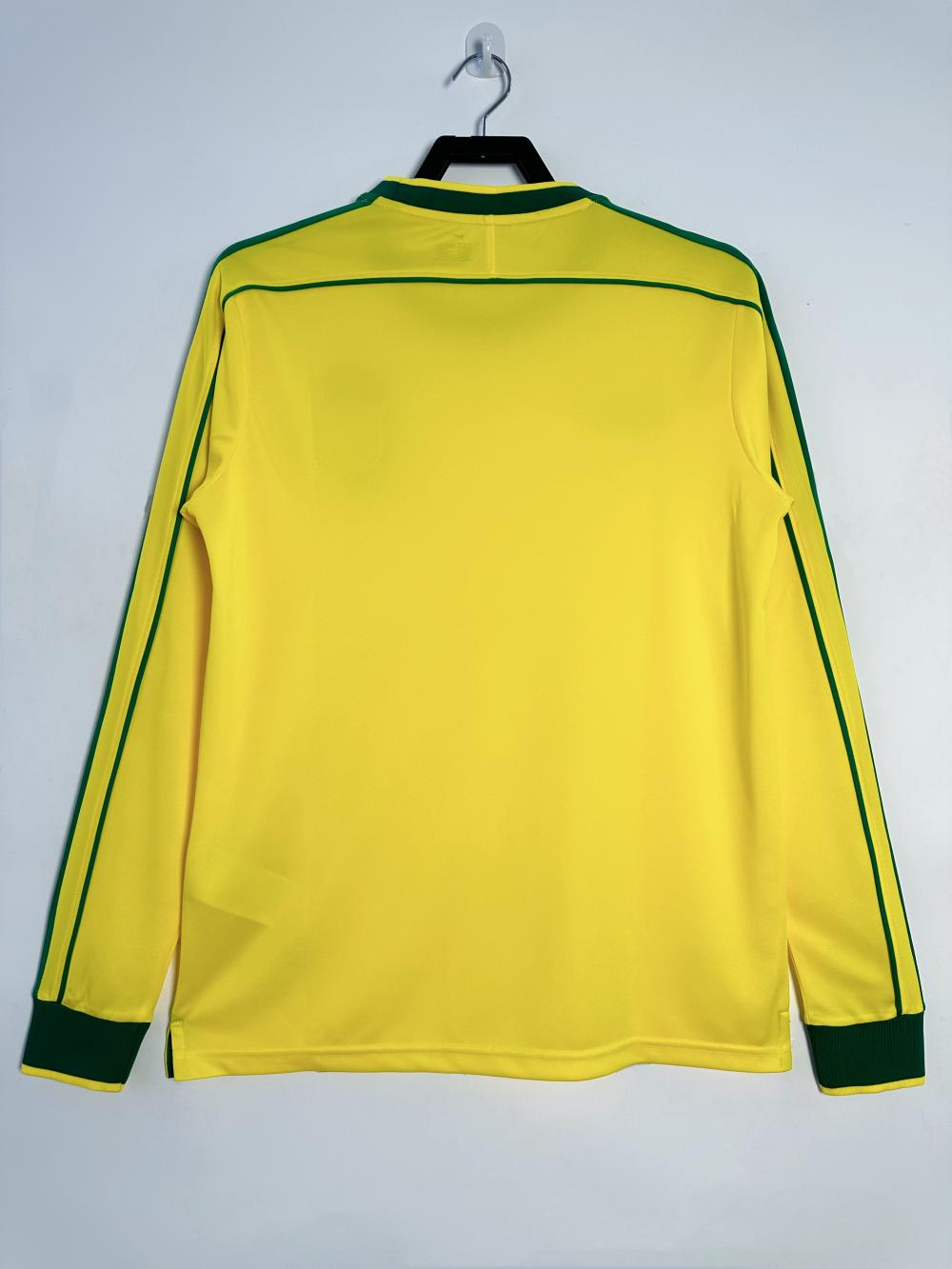 1998 Retro Long Sleeve Brazil Soccer Jersey Home 1:1 Thai Quality