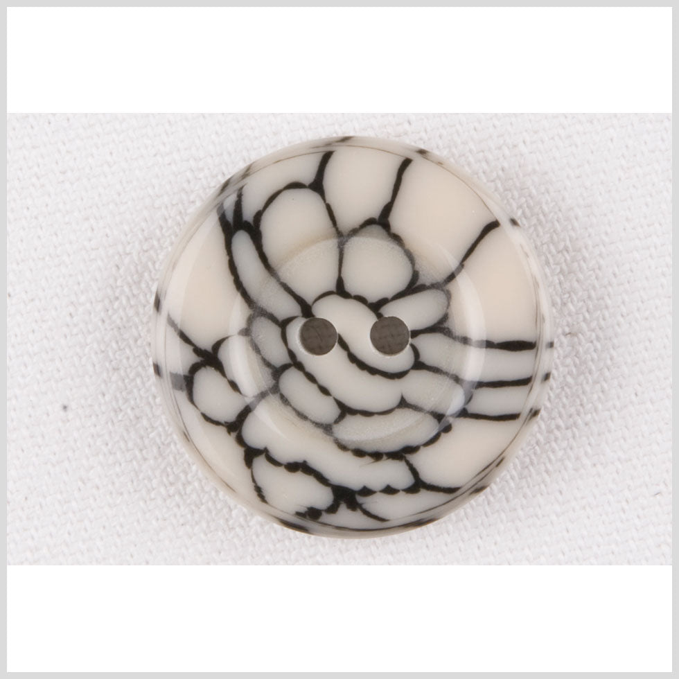 Ivory/Black Plastic Button - 28L/18mm - Joann Fabrics