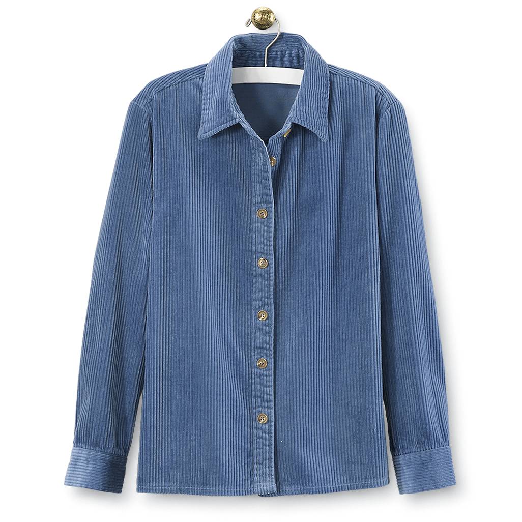 Wide-Wale Corduroy Layering Shirt, Button Front, Long Sleeves - Northstyle Catalog