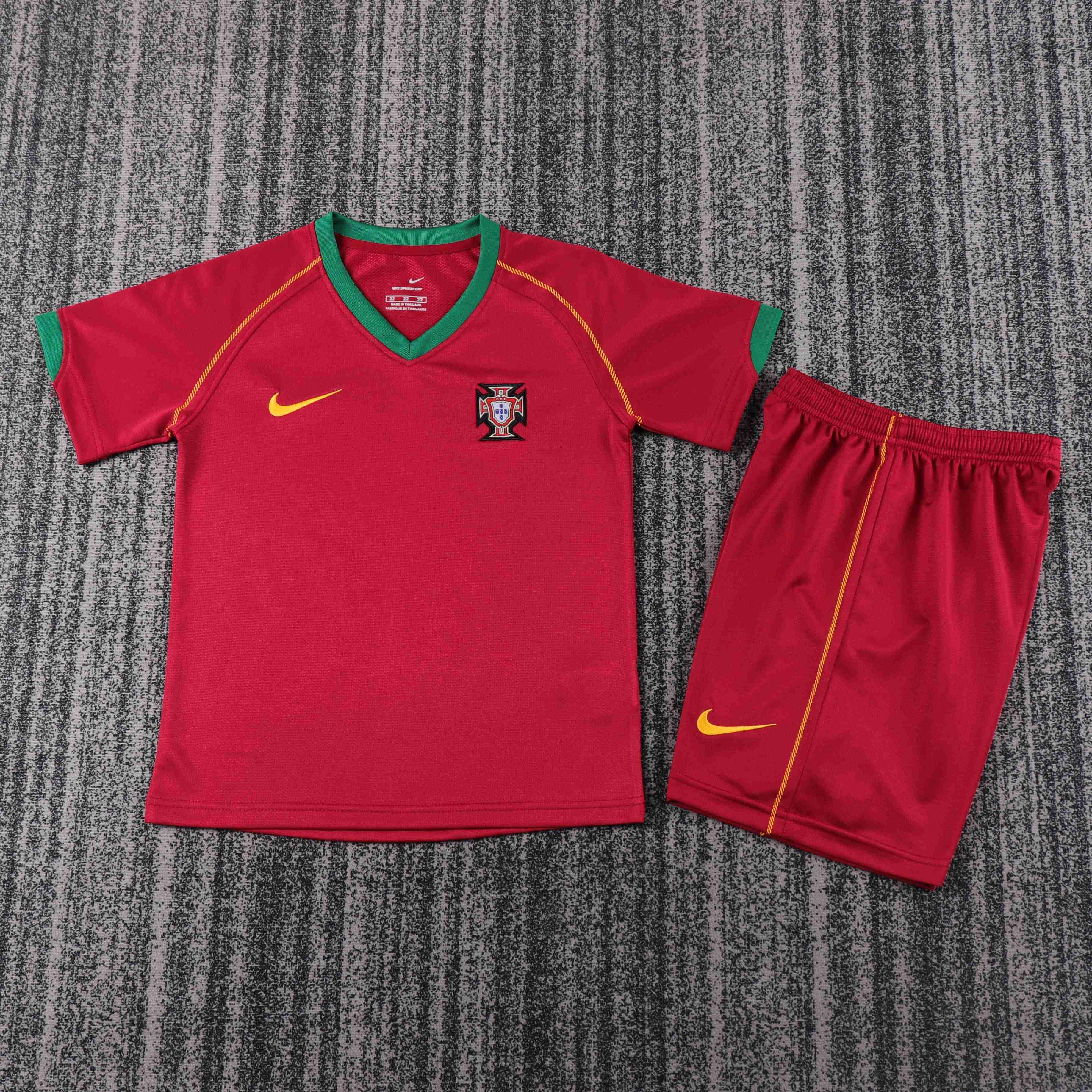 2006 Retro Portugal Home Football Shirt 1:1 Thai Quality Kids Size