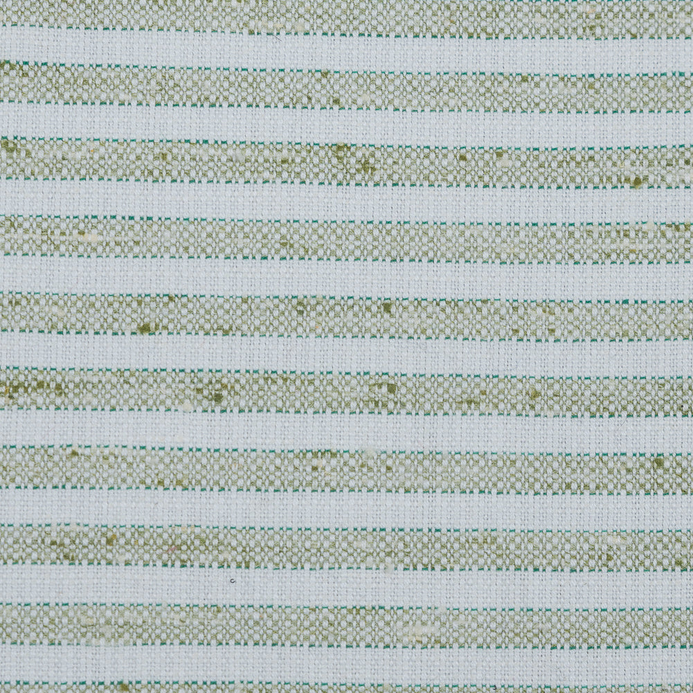 Green and White Bengal Striped Cotton Tweed - Joann Fabrics