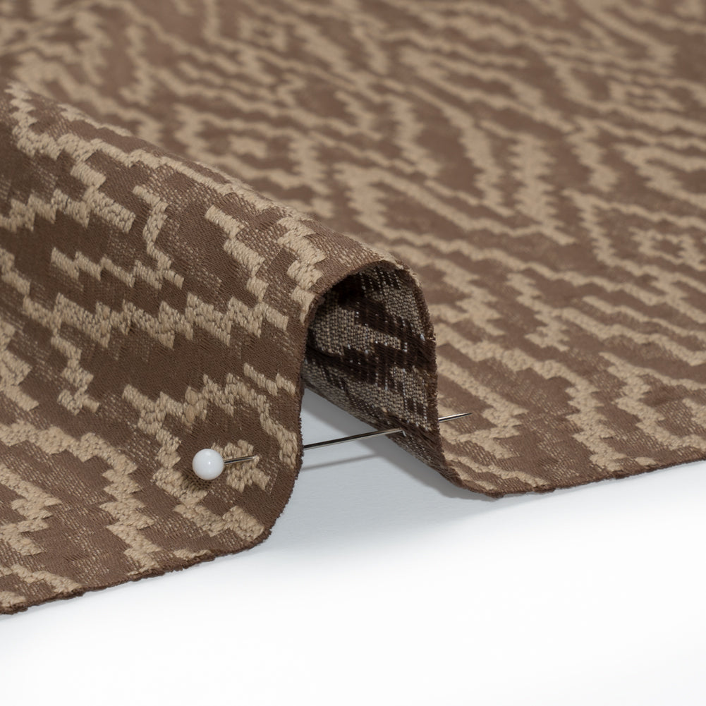 Geometric Recycled Polyester and Cotton Drapery Jacquard - Rosewood - British Imported - Joann Fabrics