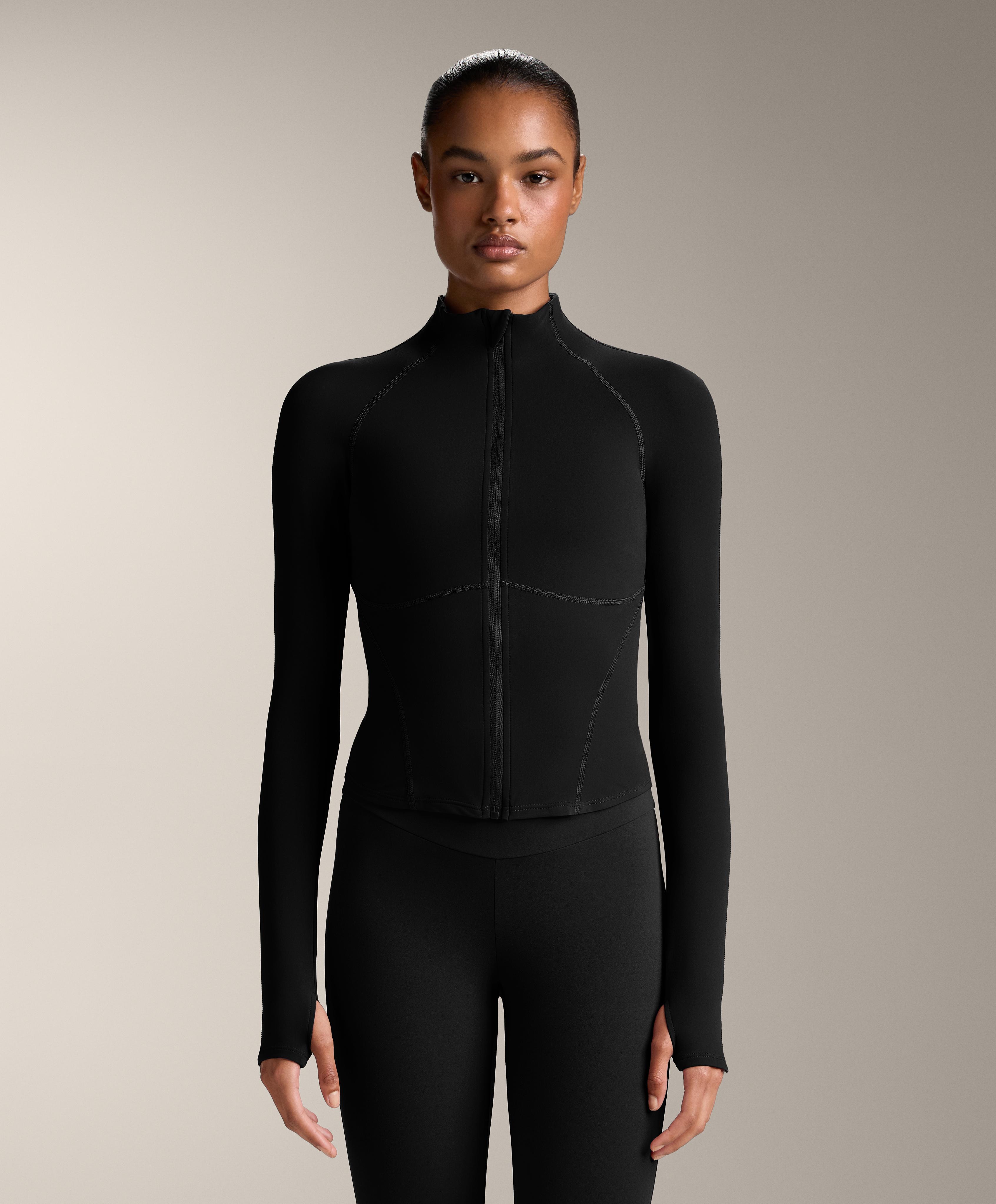 Light warm technical jacket with seams