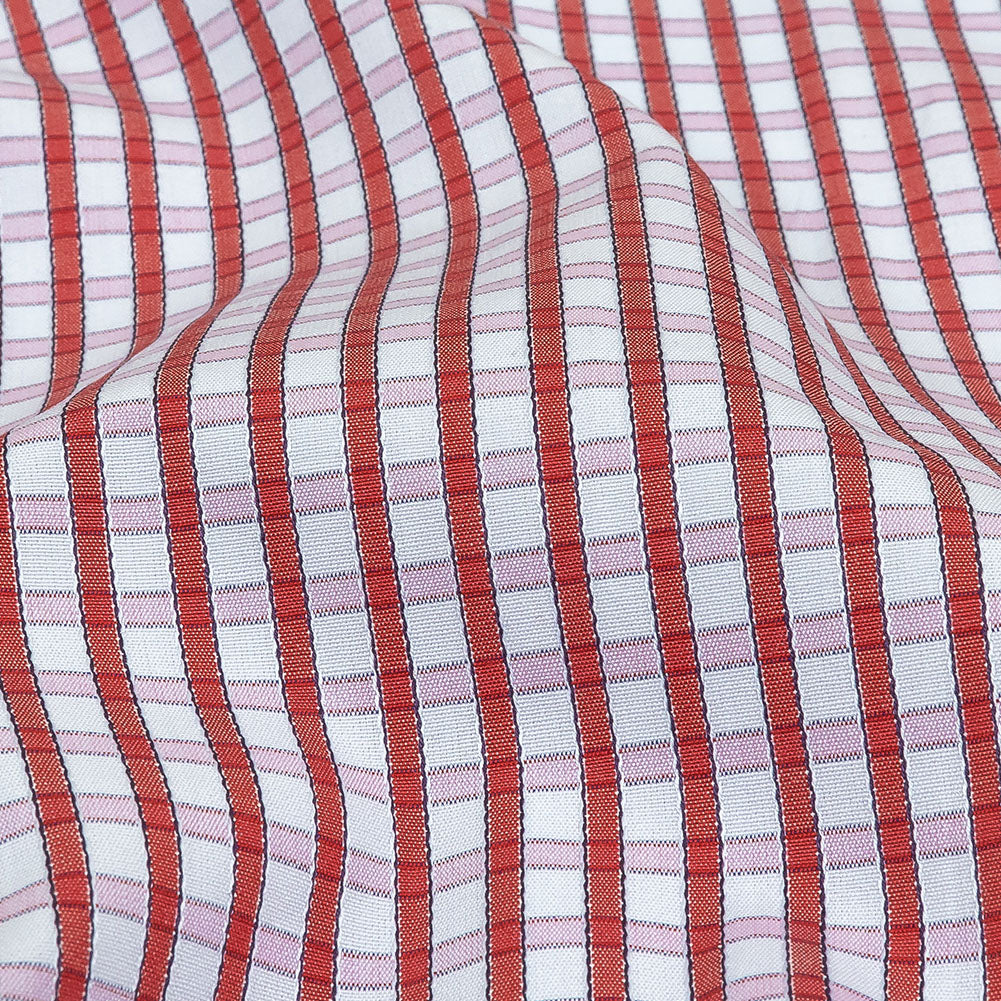 Red, Pink and Pale Blue Checkered Cotton Shirting - Joann Fabrics