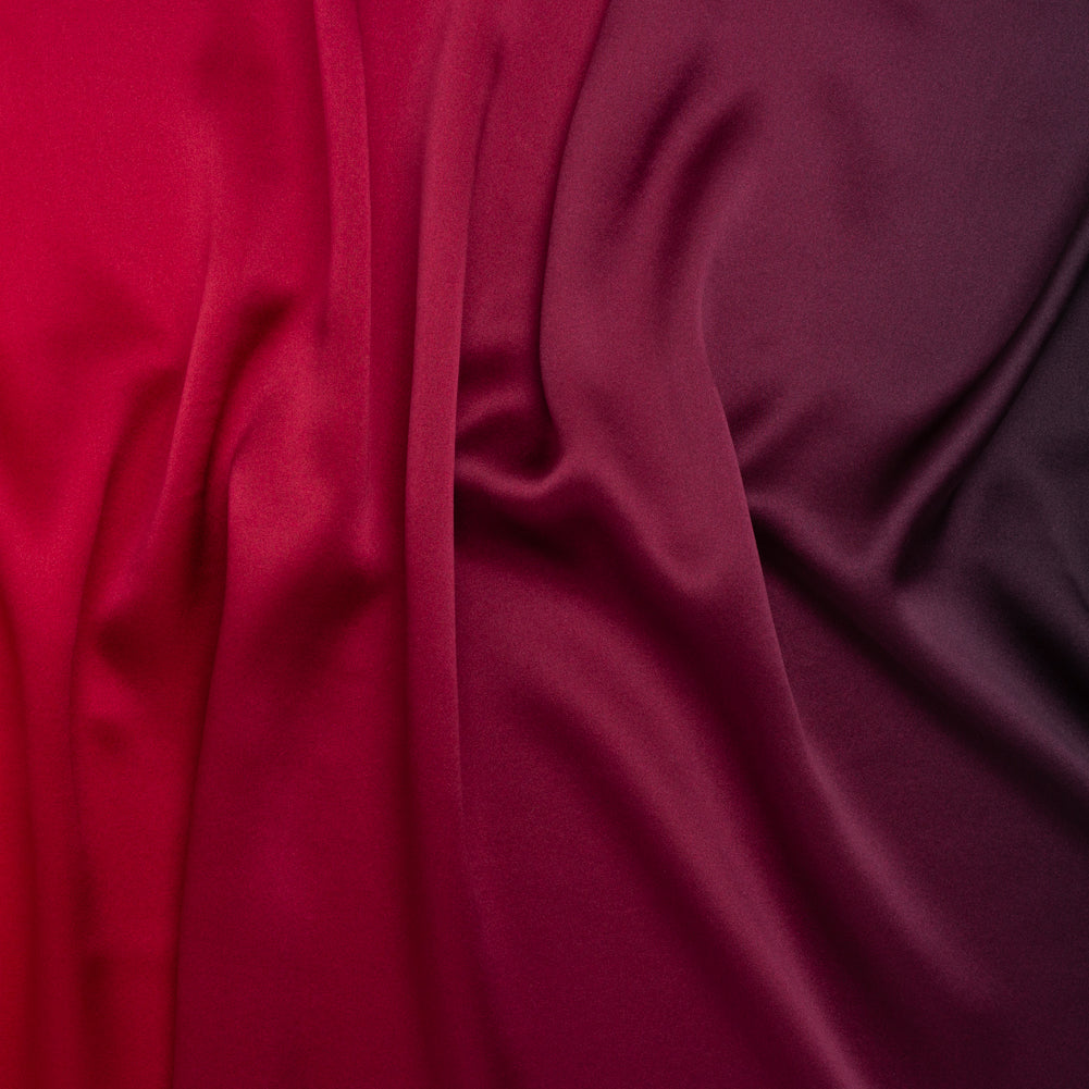 Silk Charmeuse Print 16MM, Made in Italy - Red to Black Ombre - Joann Fabrics