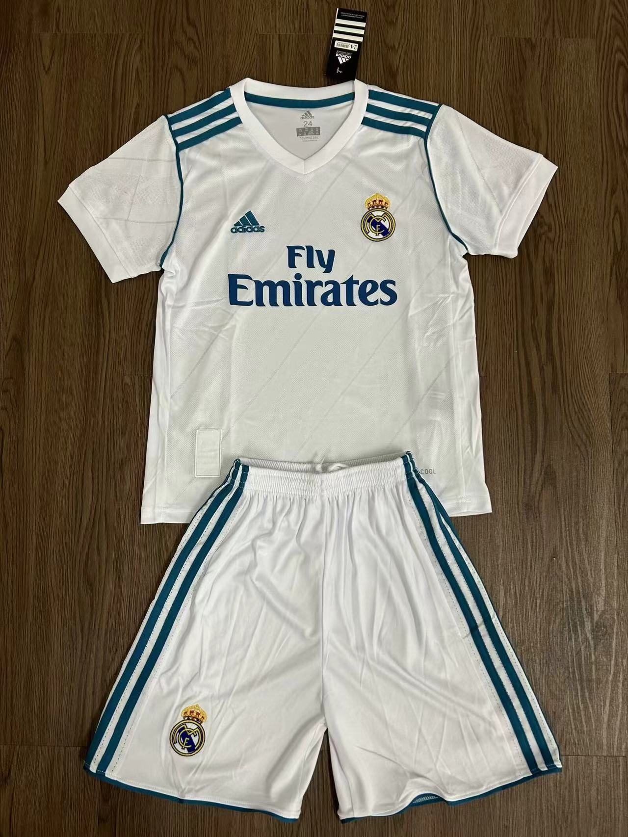 2017/2018 Retro Real Madrid Home Football Shirt 1:1 Thai Quality Kids Size