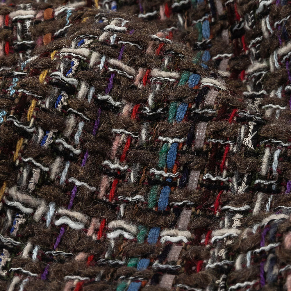 Black Coffee, Cream and Multicolor Tweedy Plaid Blended Wool Woven - Joann Fabrics