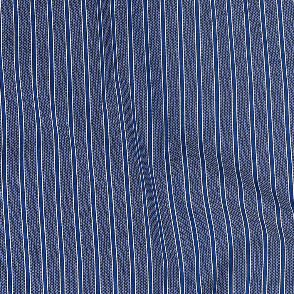 Premium Medium Blue Checks and Stripes Cotton Shirting - Joann Fabrics