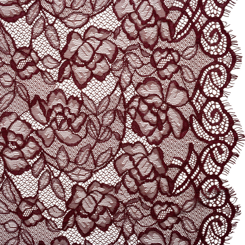 Corded Lace with Finished Edge - Rosewood Sweeping Roses - Joann Fabrics