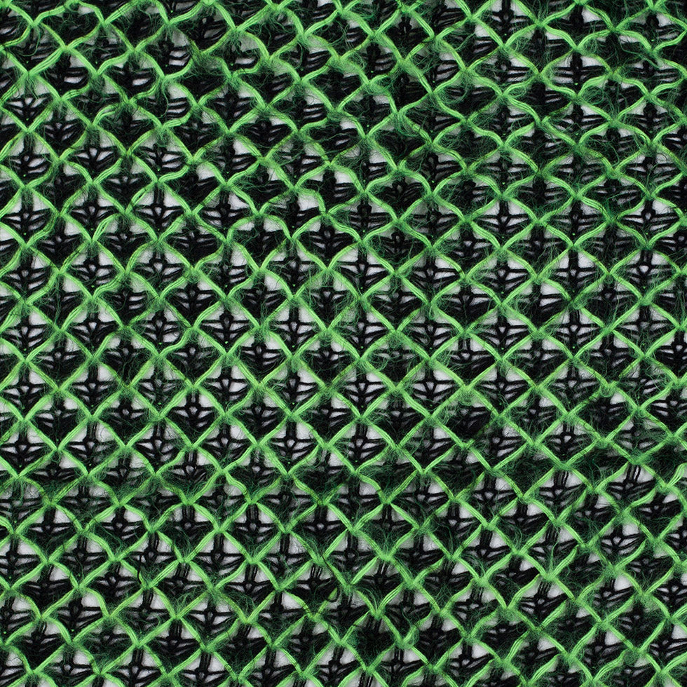Lacey Diamonds Acrylic Knit - Black and Neon Green - Joann Fabrics
