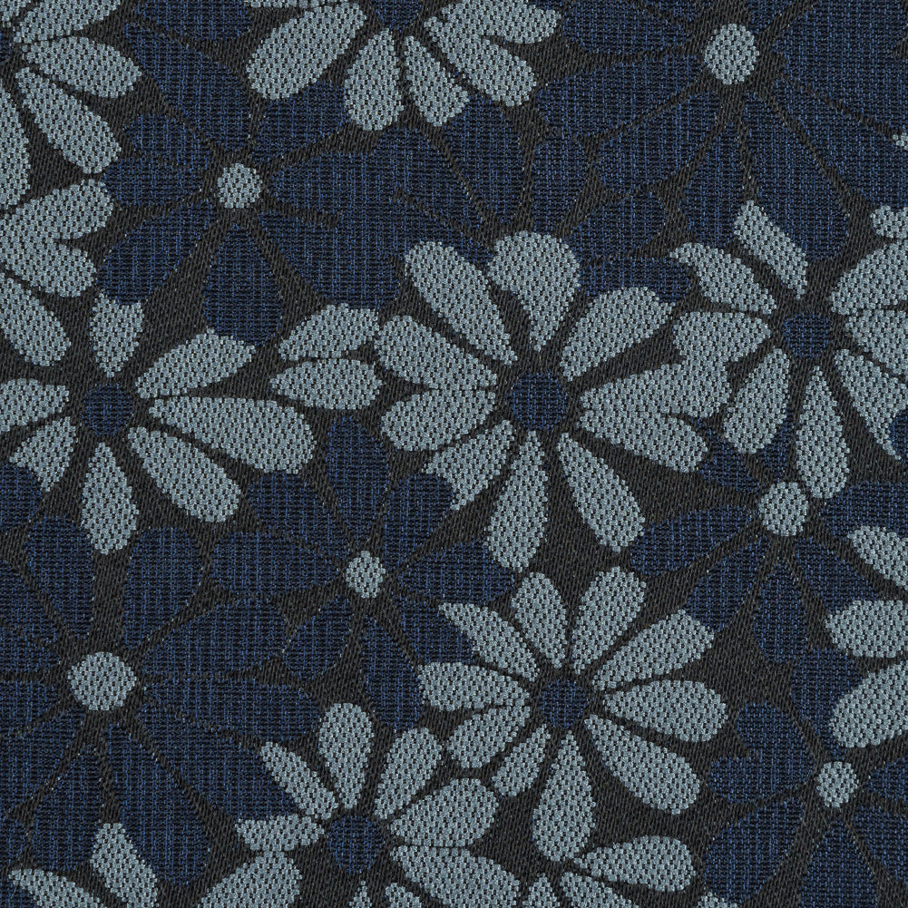 Navy Blue and Lake Black Floral Jacquard - Joann Fabrics