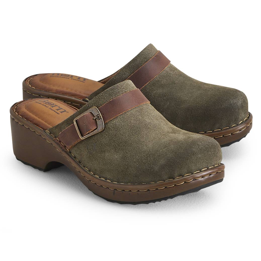 Buckle-Accent Leather Comfort Clogs by Born®, Handcrafted Details - Northstyle Catalog