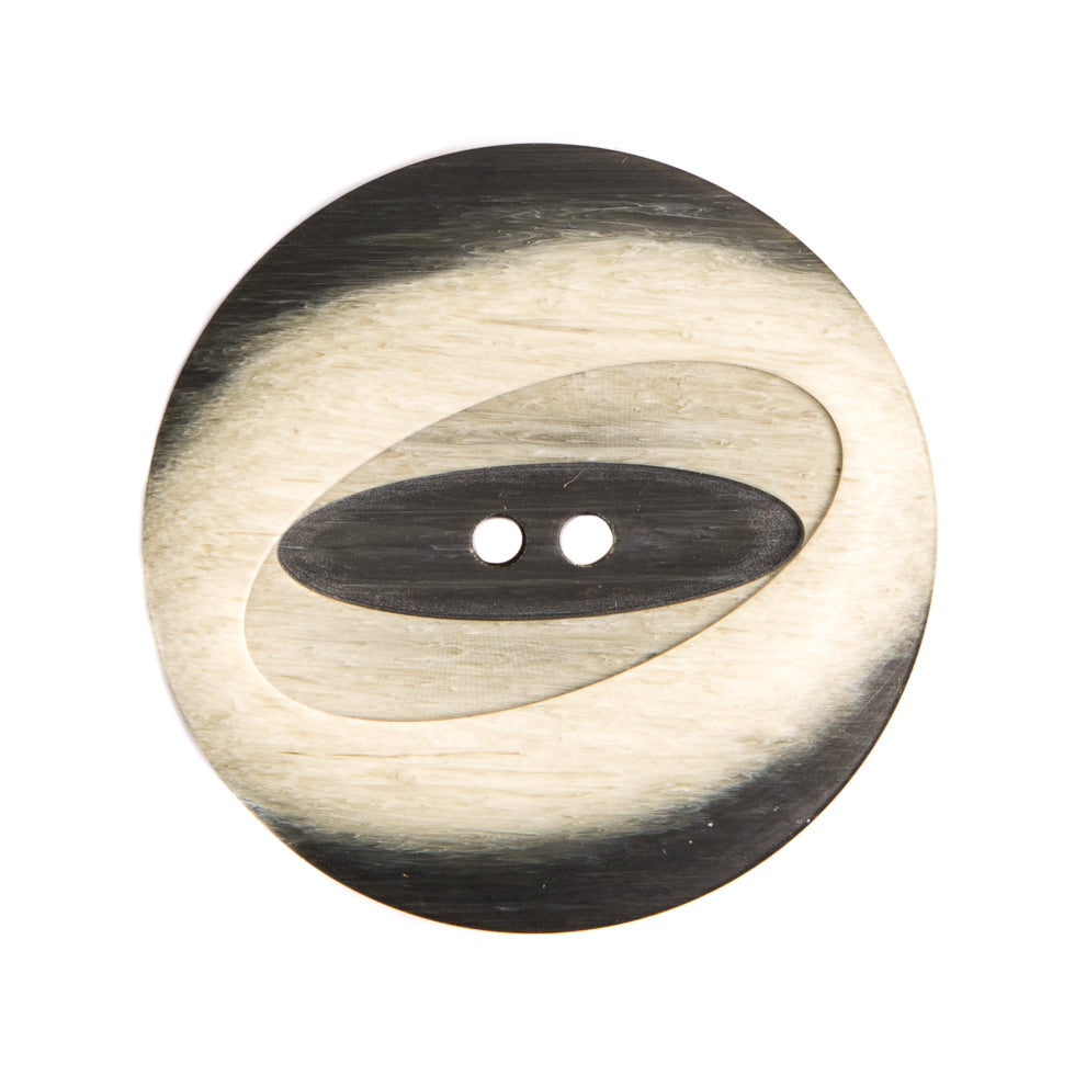 Italian Greige and Charcoal Plastic Button - 44L/28mm - Joann Fabrics