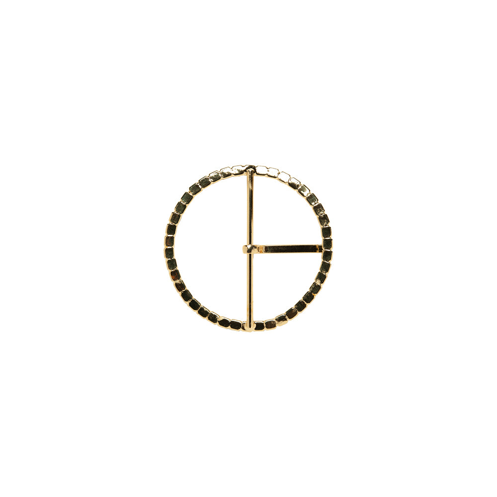 Swarovski Crystal and Gold Circular Rhinestone Buckle - 1.25