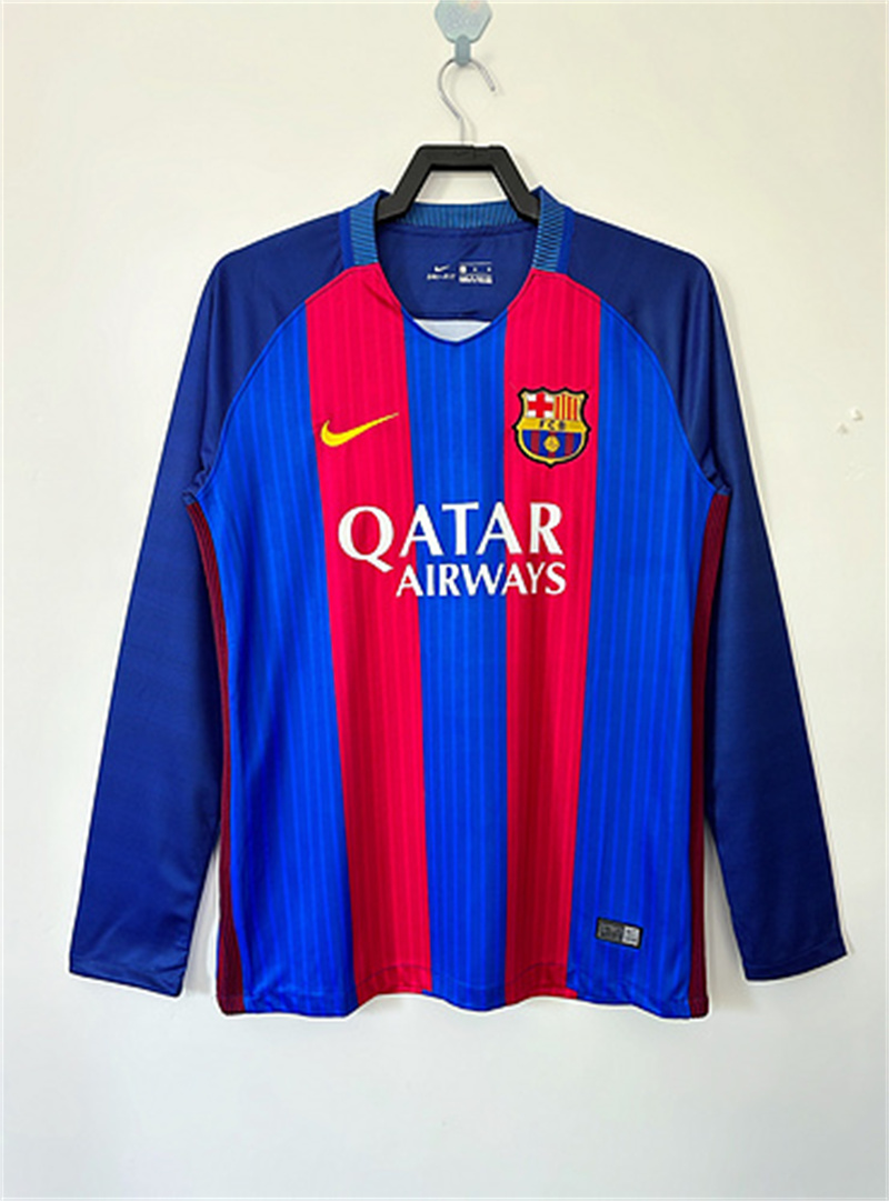 2016/2017 Retro Long Sleeve Barcelona Football Shirt Home 1:1 Thai Quality