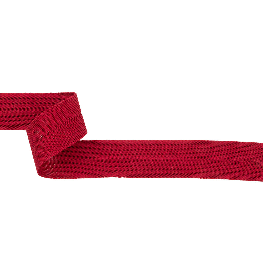 Carmine Cotton Knit Foldover Trim - 1.25