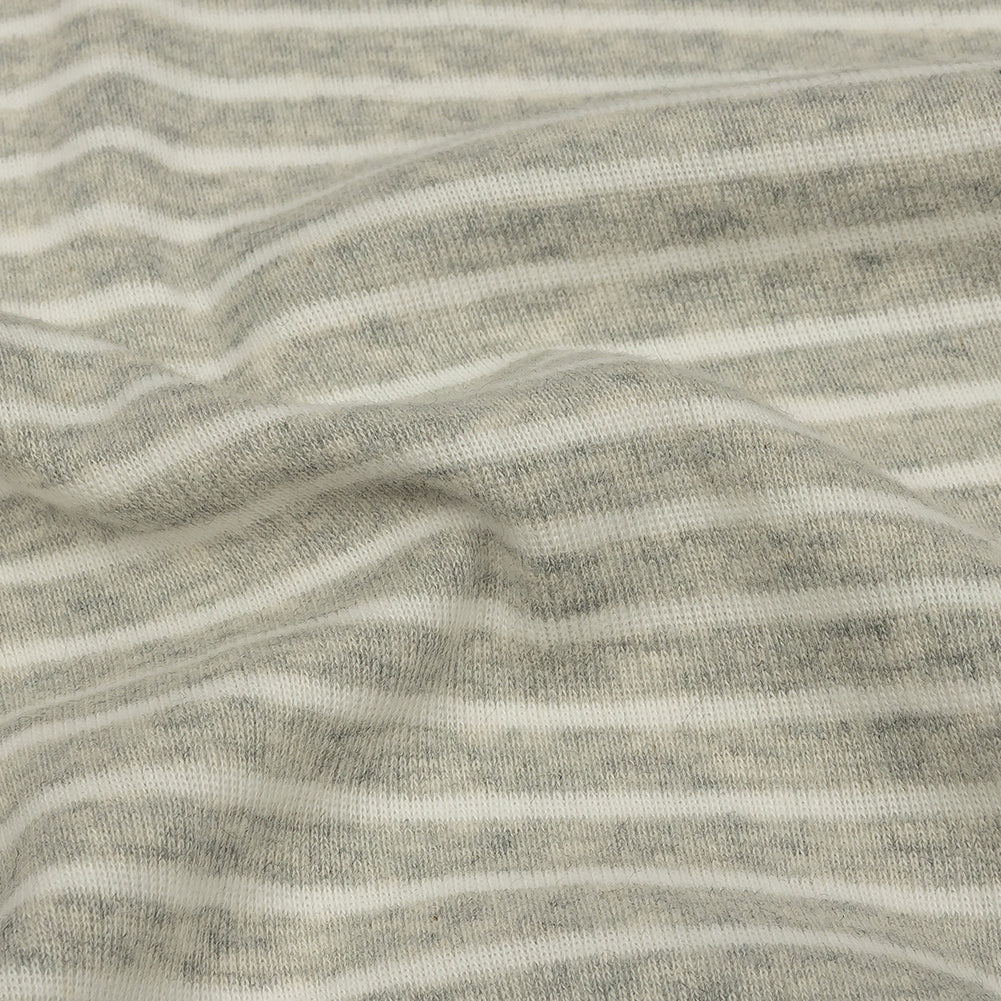 Heathered Gray and White Striped Cotton 1x1 Rib Knit - Joann Fabrics