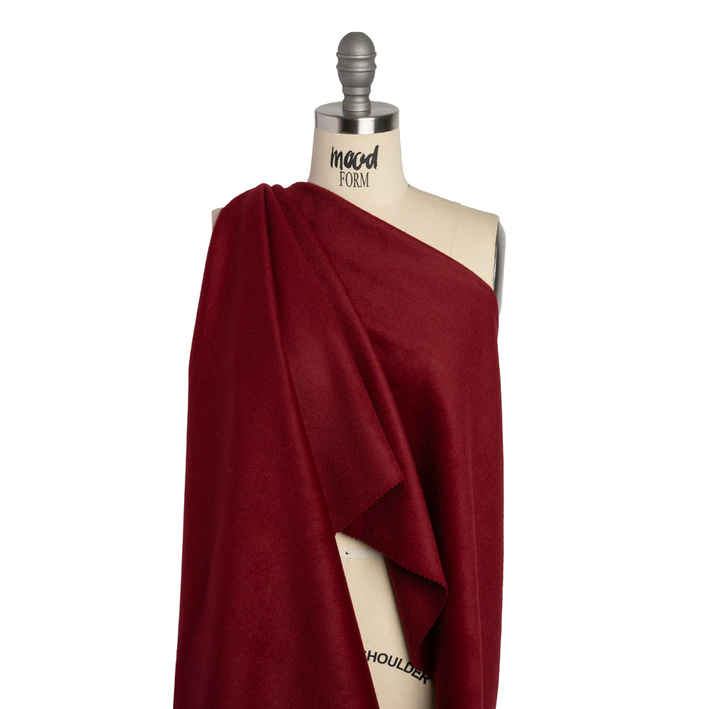 Brushed Lightweight Wool Blend Coating - Berry Red - Ellamar Collection - Joann Fabrics