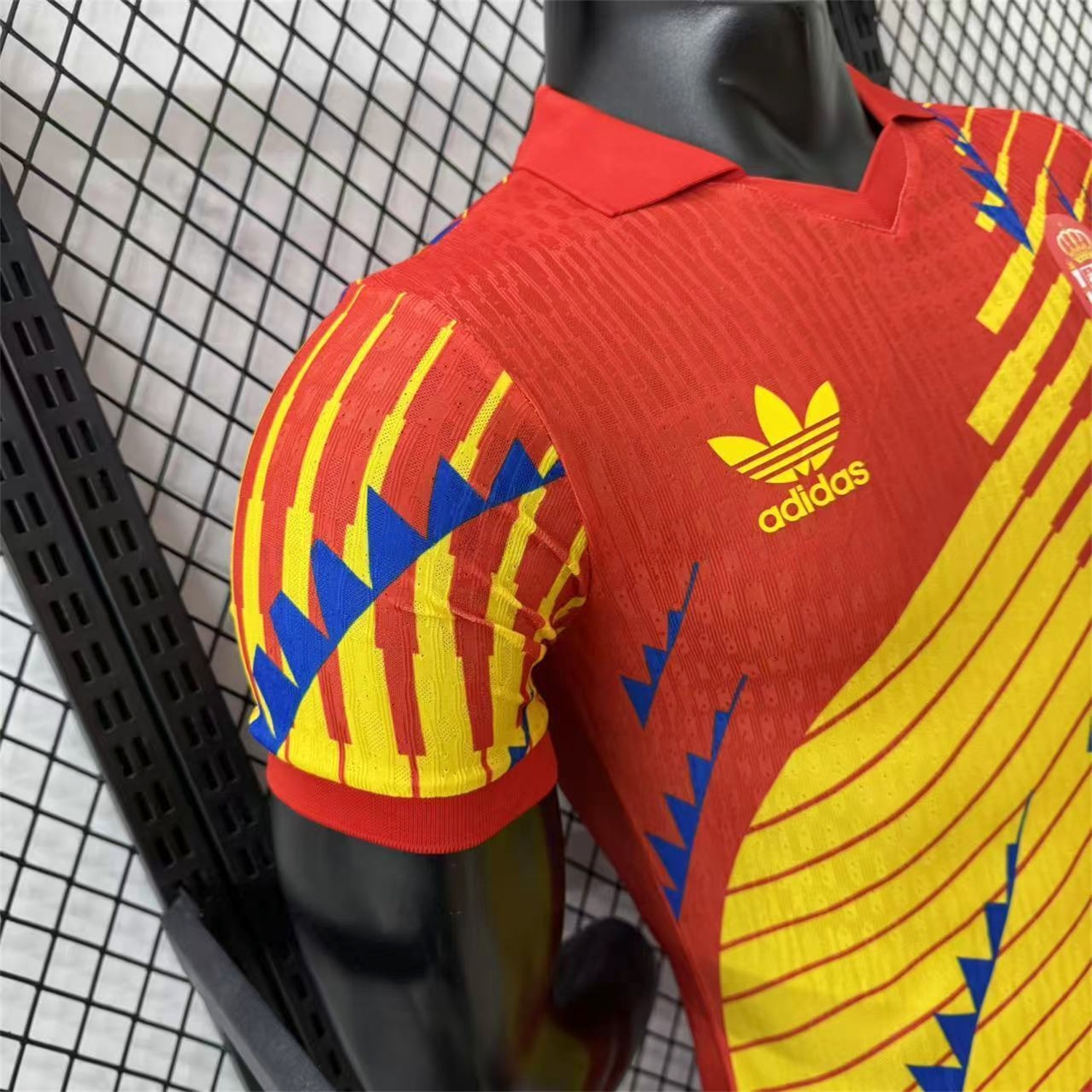 Spain 2026 Blue-Yellow Stripes Red Special Jersey - Player Version - UnitedFutballJersey