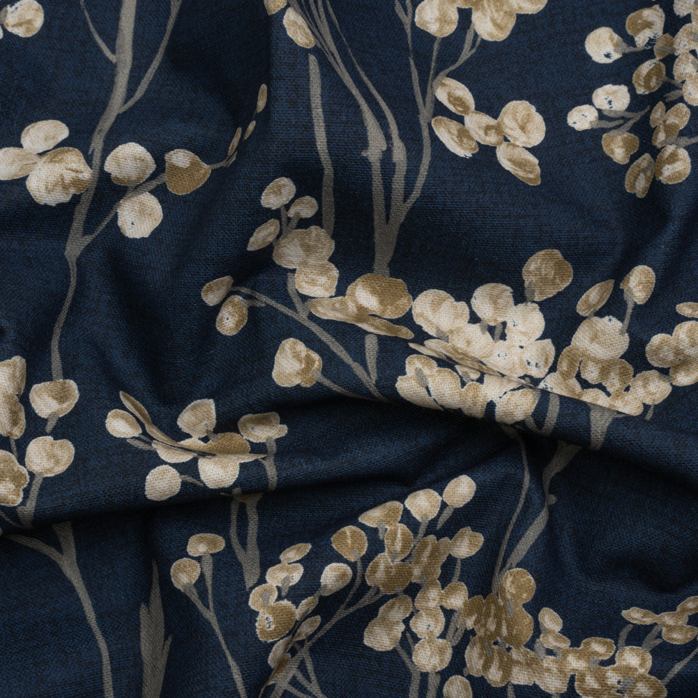 Cotton Canvas Print - Ink Berry Stems - British Imported - Joann Fabrics