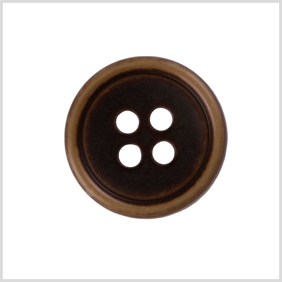 Plastic 4-Hole Button - 44L/28mm - Brown Distressed Rim - Joann Fabrics