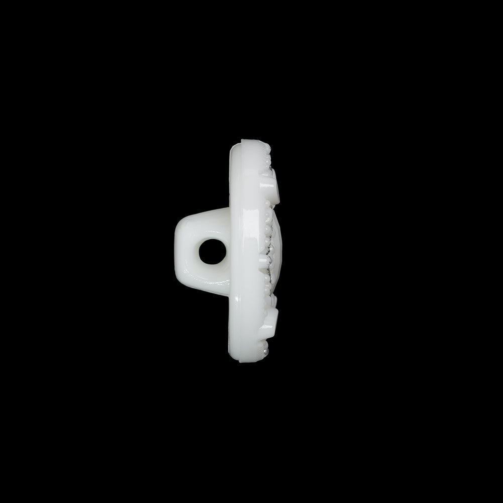 Faceted Plastic Shank Back Button - White and Silver Faux Gems - 30L/19mm - Joann Fabrics
