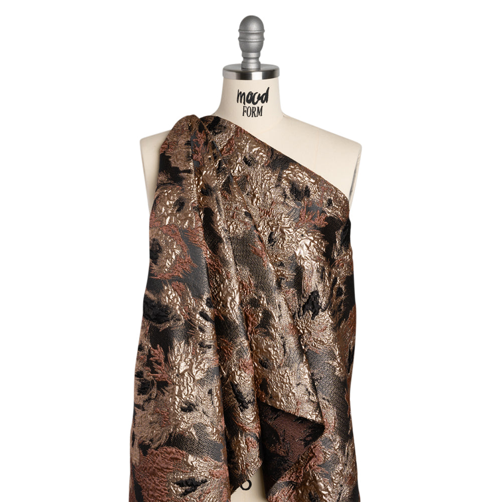 Metallic Luxury Brocade - Pink, Rose Gold and Black Abstract Flora - Joann Fabrics