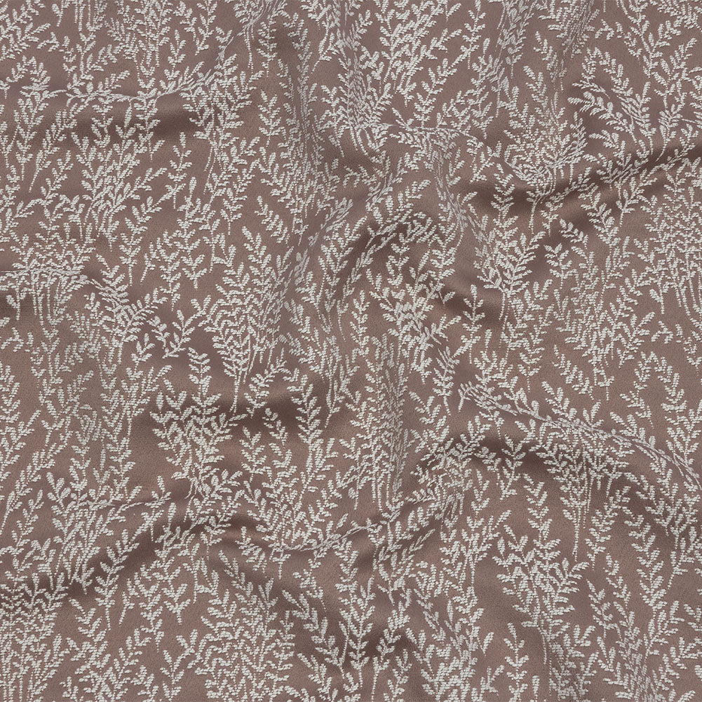 Drapery Jacquard - Mauve Little Leaves - British Imported - Joann Fabrics
