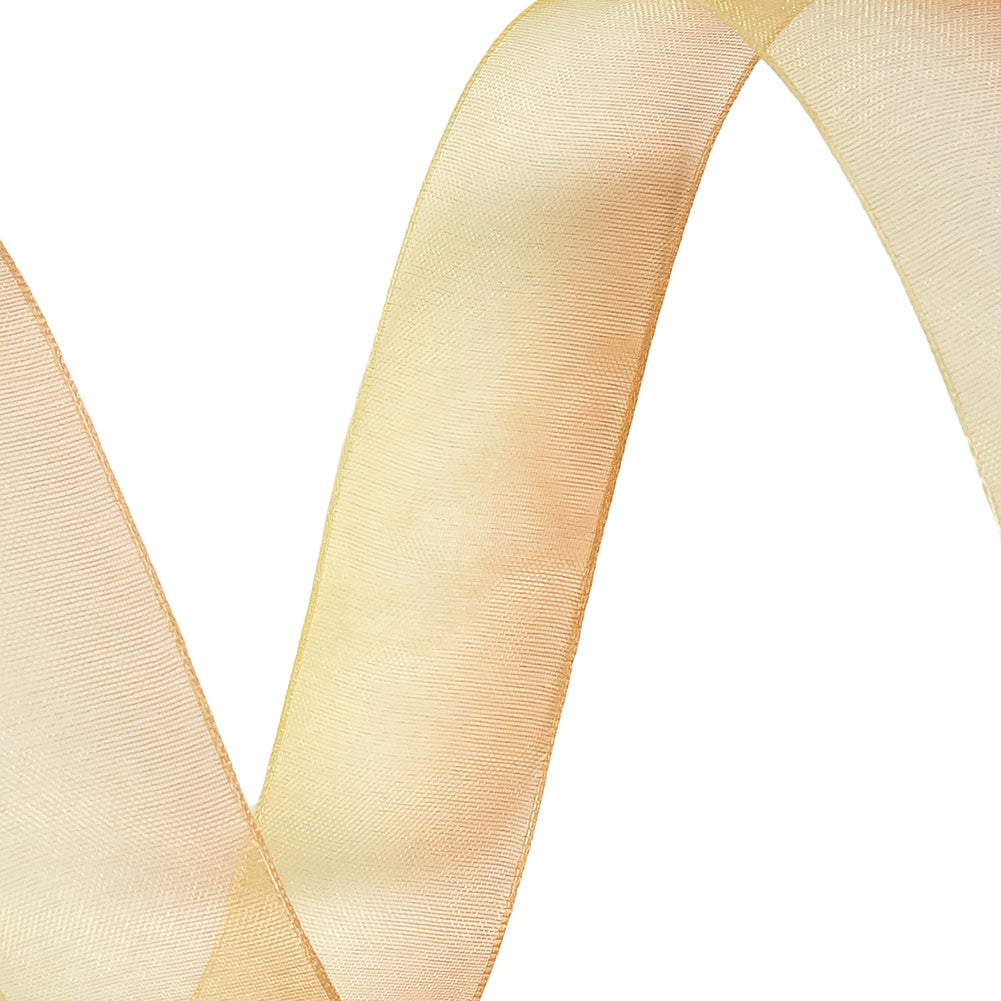 Sheer Yellow and Orange Ombre Ribbon - 0.875