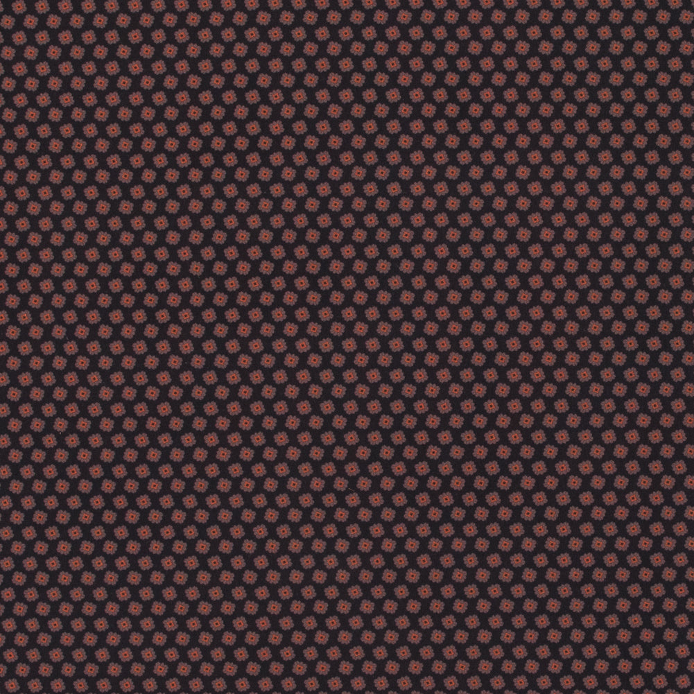 Italian Orange and Black Floral Digitally Printed Stretch Polyester - Joann Fabrics