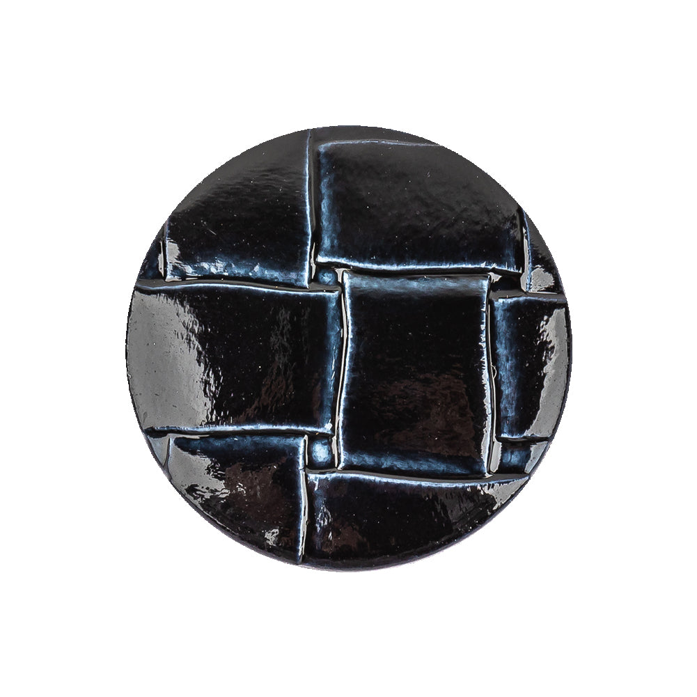 Italian Shiny Navy Basketweave Embossed Faux Leather Button - 40L/25.5mm - Joann Fabrics