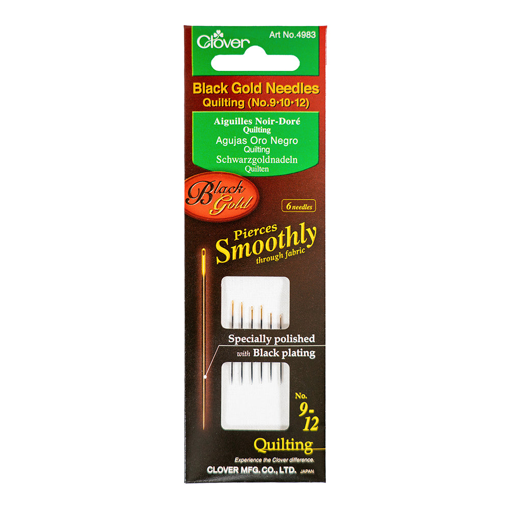 Clover Black Gold Quilting Needles - Assorted Sizes 9, 10, 12 - 6 ct - Joann Fabrics