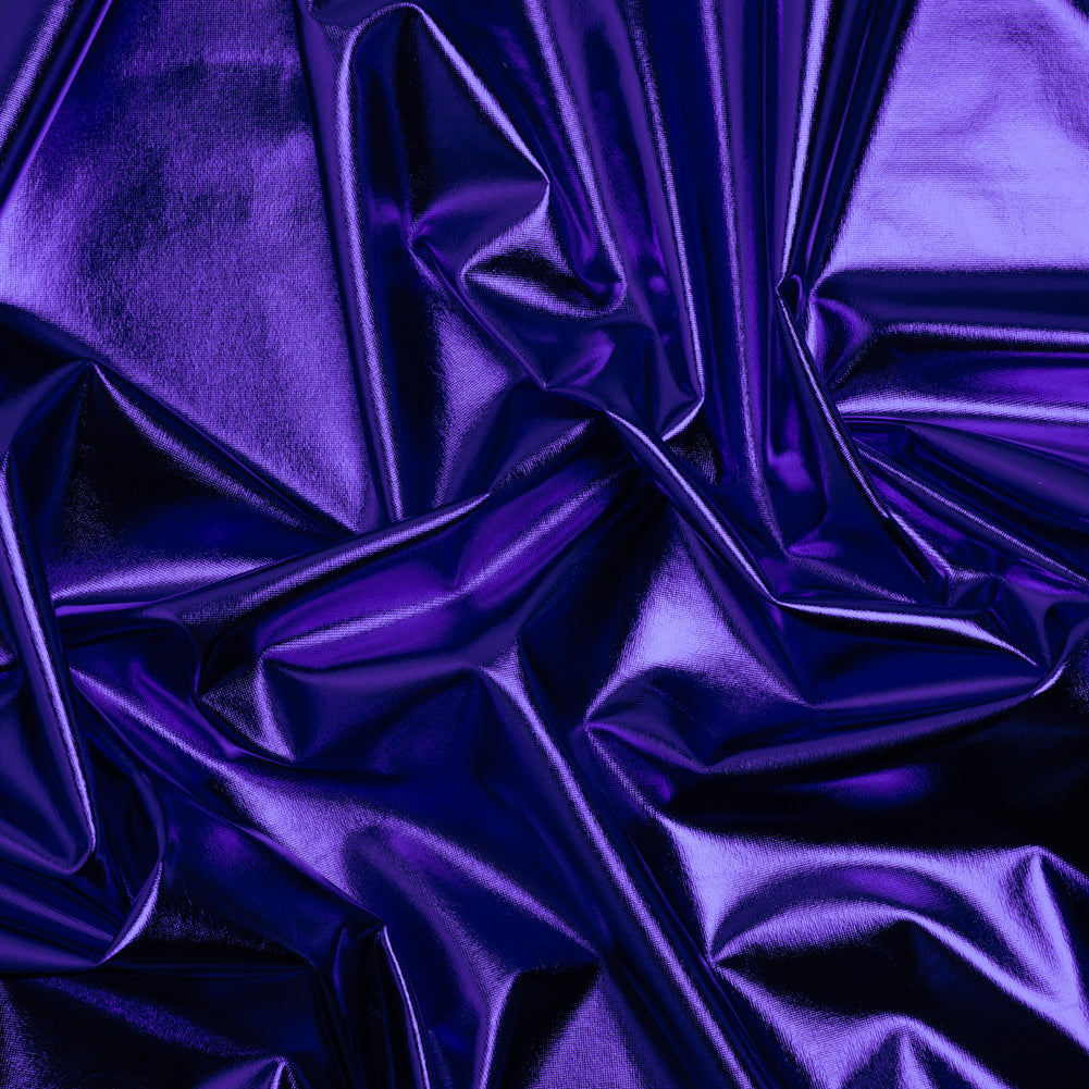 Foiled Faux Leather Stretch Knit - Royal Blue - Alison Collection - Joann Fabrics