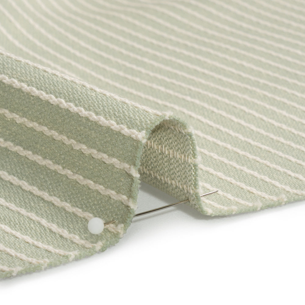 Cotton and Polyester Woven - Sage Tactile Chalk Stripes - British Imported - Joann Fabrics