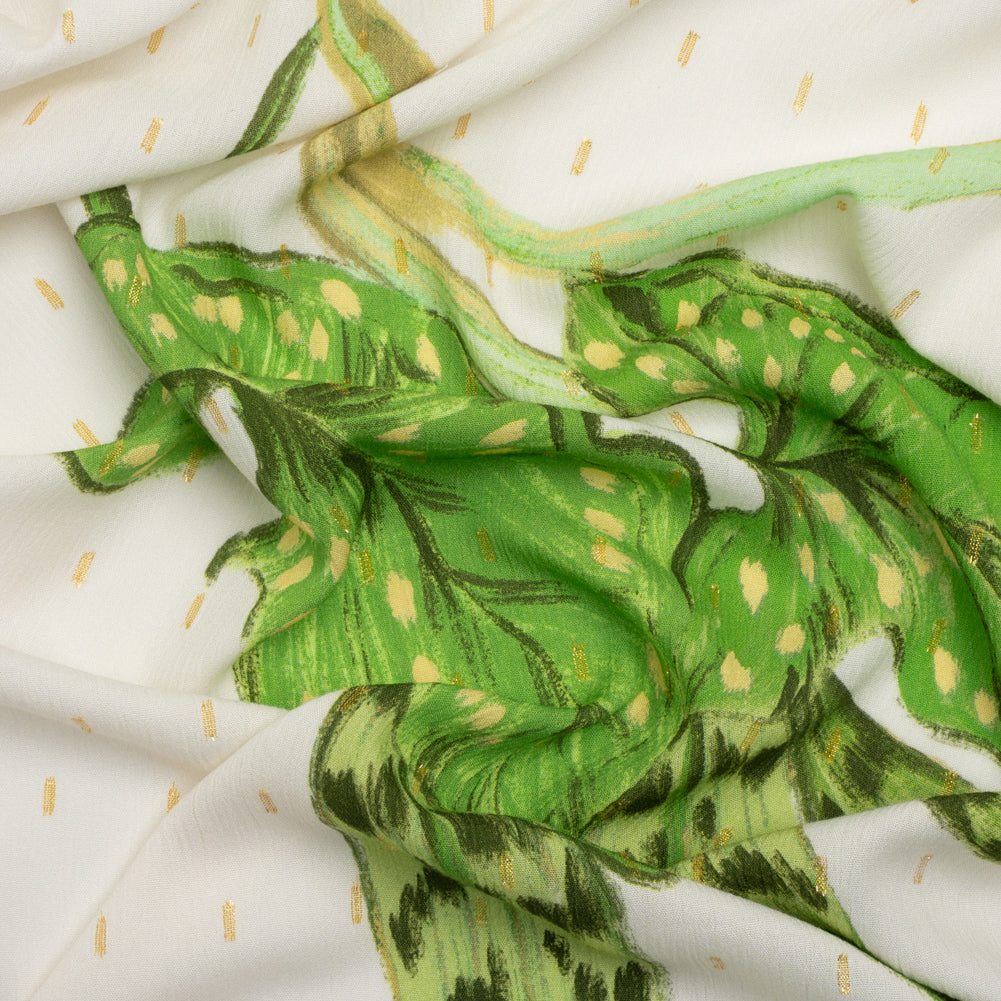 Mood Exclusive Greenhouse Tour Metallic Dotted Crinkled Viscose Crepe - Joann Fabrics