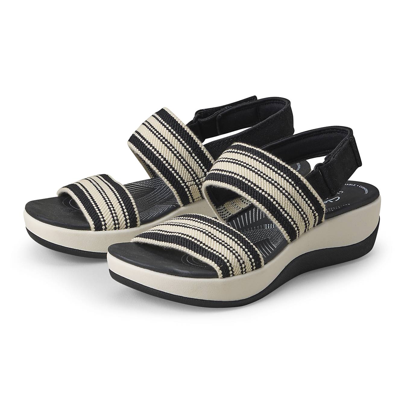 Clarks® Casual Stripe Sandals, Lightweight Support, Machine Washable - Northstyle Catalog