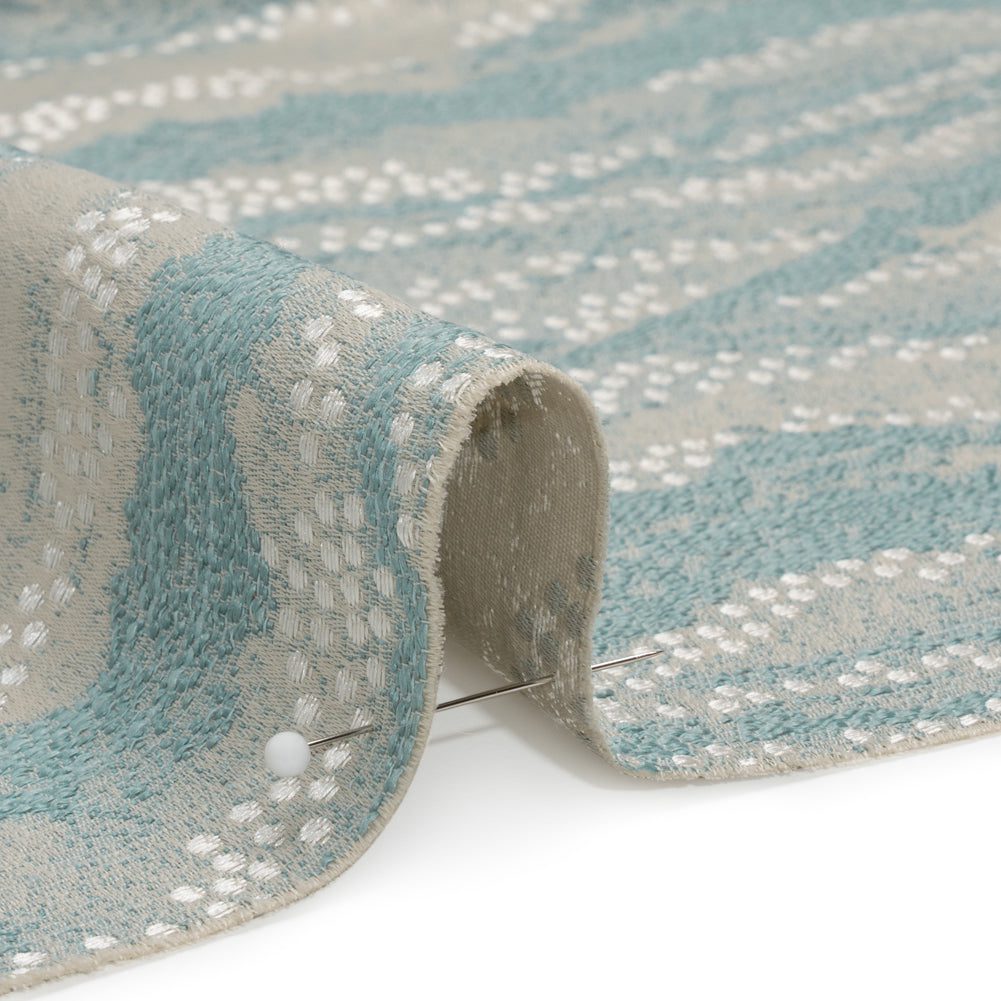Recycled Polyester Jacquard - Seafoam Landscape Spots - British Imported - Joann Fabrics